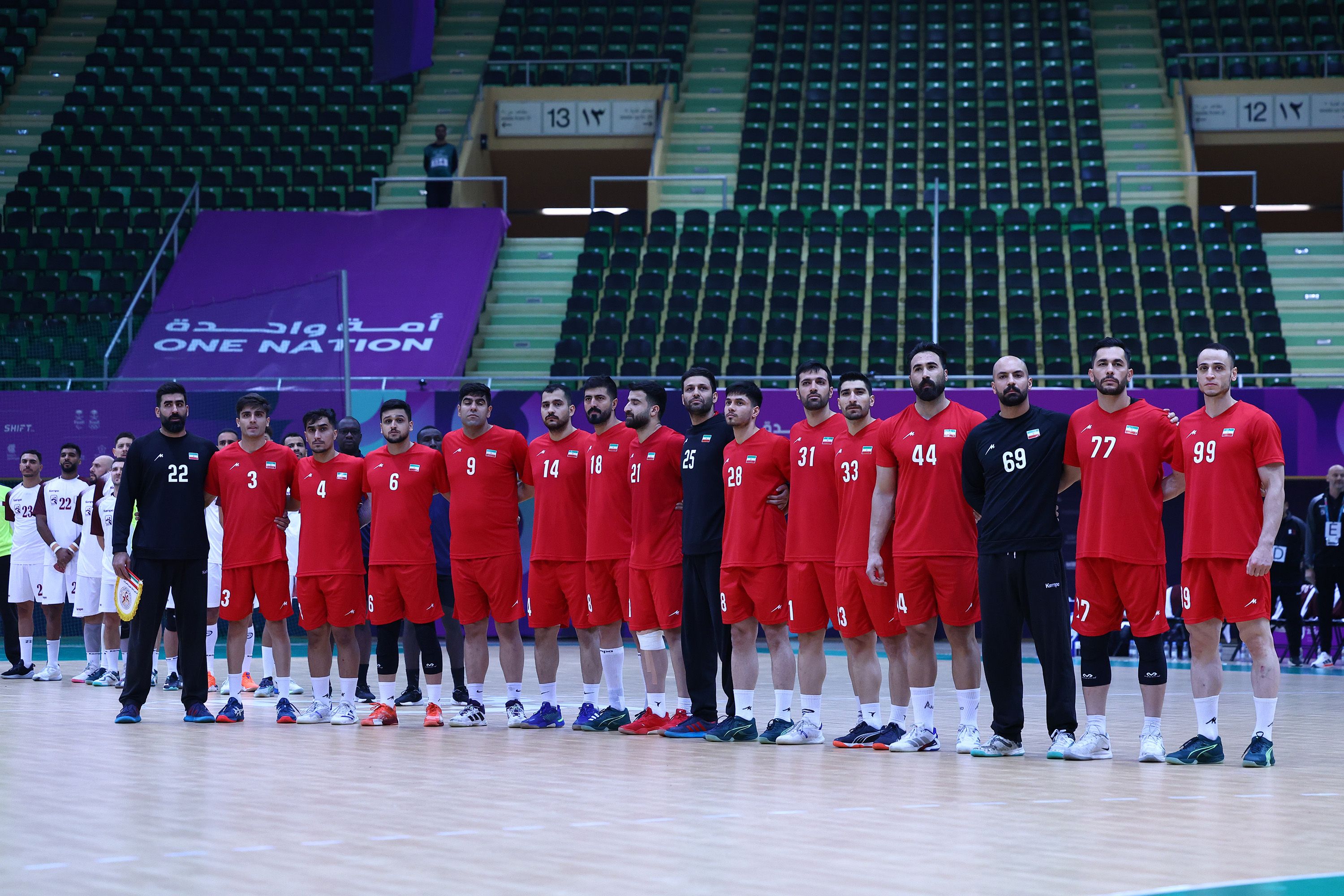 ششمین دوره بازی‌های همبستگی کشورهای اسلامی - ریاض؛ تیم ملی هندبال مردان ایران - تیم ملی هندبال مردان قطر/ عکس