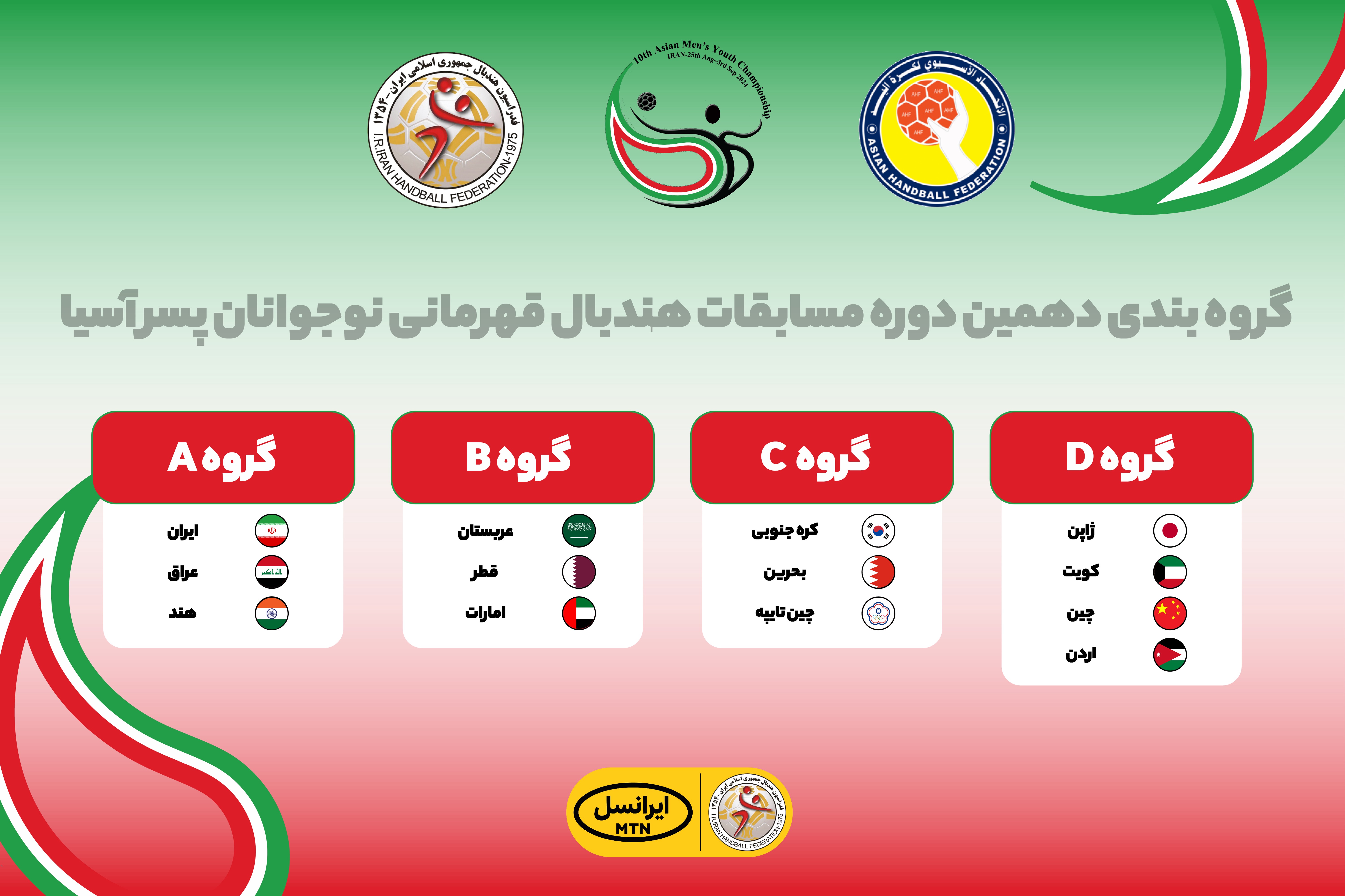 همگروهی ایران با عراق و هند در قهرمانی آسیا